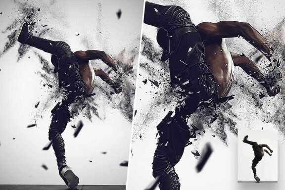3D Shatter Photoshop Action