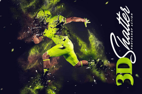 3D Shatter Photoshop Action