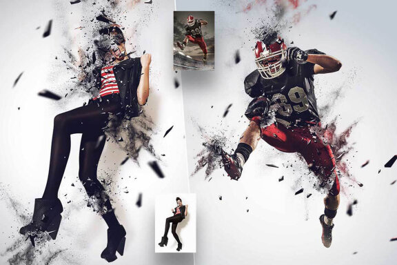 3D Shatter Photoshop Action