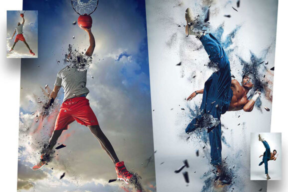 3D Shatter Photoshop Action