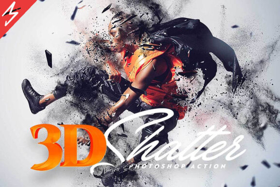 3D Shatter Photoshop Action
