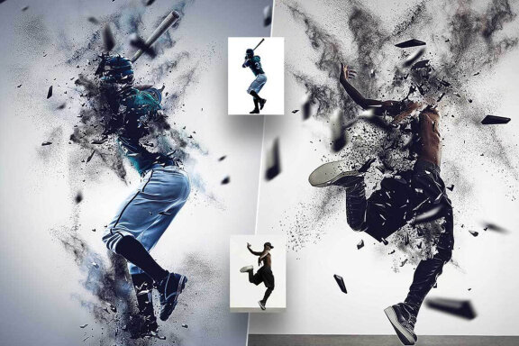 3D Shatter Photoshop Action