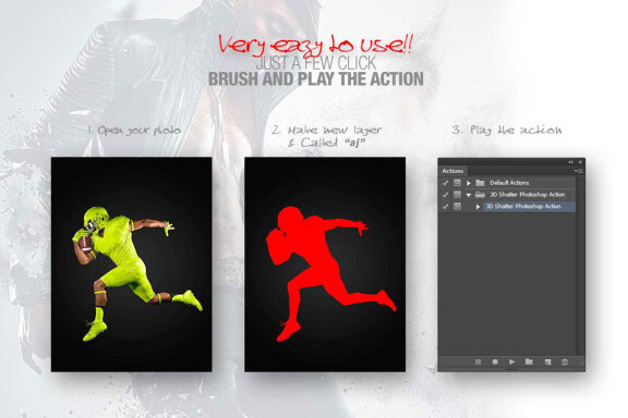 3D Shatter Photoshop Action