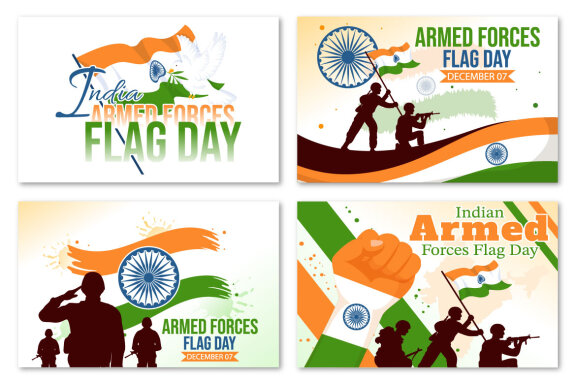 10 Indian Armed Forces Flag Day Illustration