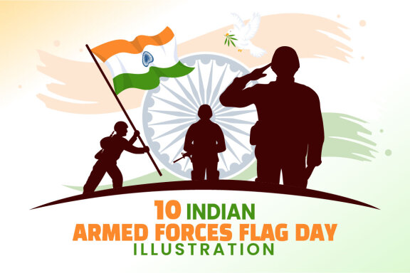 10 Indian Armed Forces Flag Day Illustration
