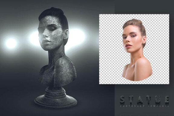 Statue Photoshop Template