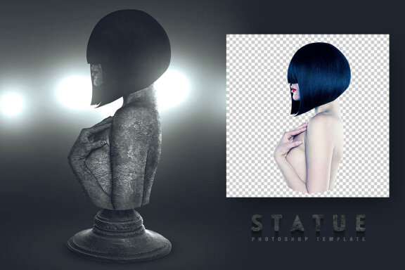 Statue Photoshop Template