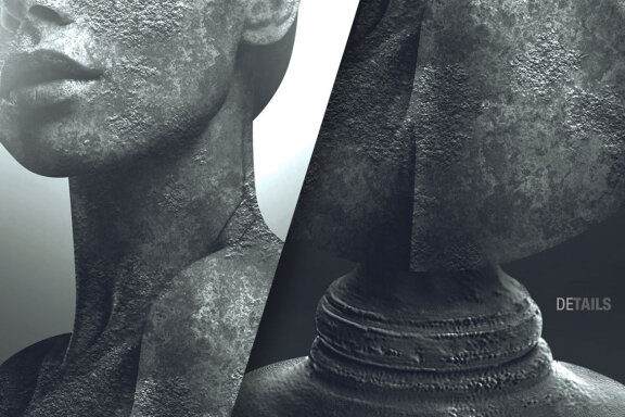 Statue Photoshop Template