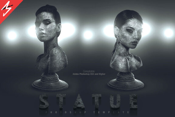 Statue Photoshop Template