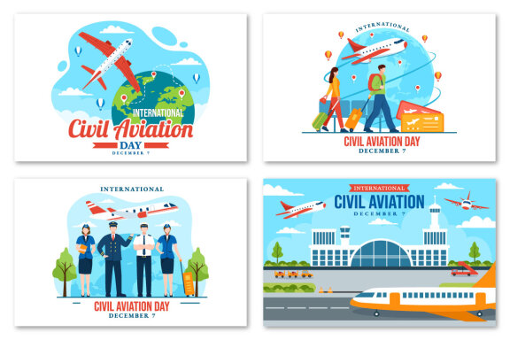 13 Civil Aviation Day Illustration