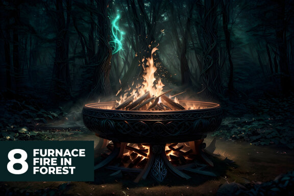 8 Furnance Fire in The Forest Stock Images