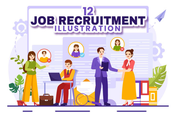 12 Job Recruitment Illustration