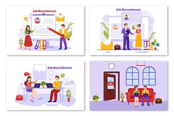 12 Job Recruitment Illustration