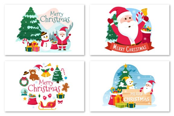 13 Merry Christmas FREE Vector Illustration
