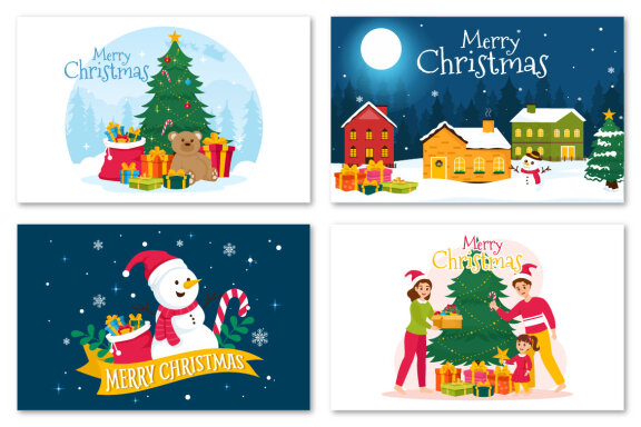 13 Merry Christmas FREE Vector Illustration