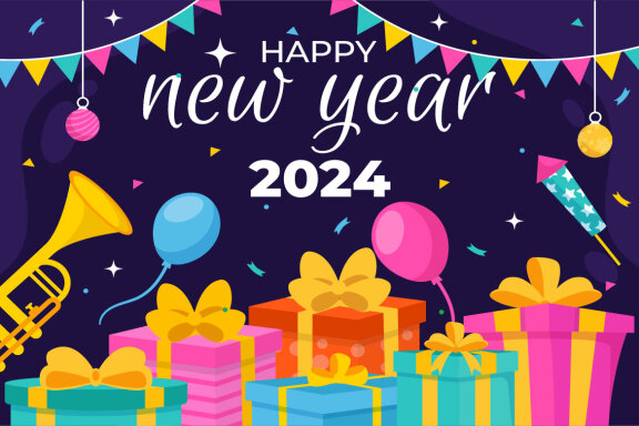 15 Happy New Year 2024 FREE Illustrations
