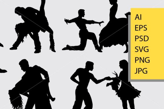 Happy dance silhouette