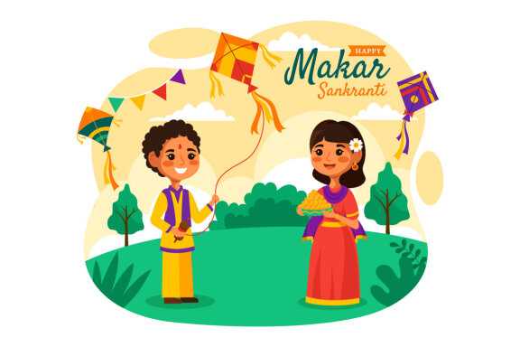 15 Makar Sankranti Illustration
