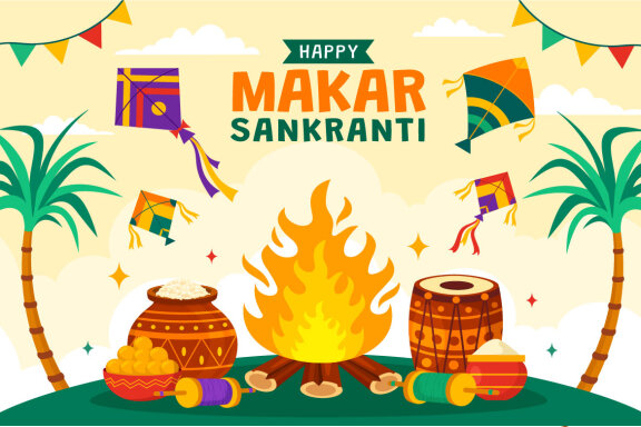 15 Makar Sankranti Illustration