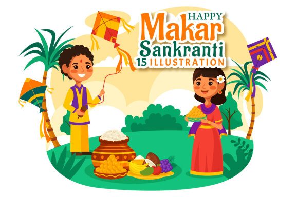 15 Makar Sankranti Illustration