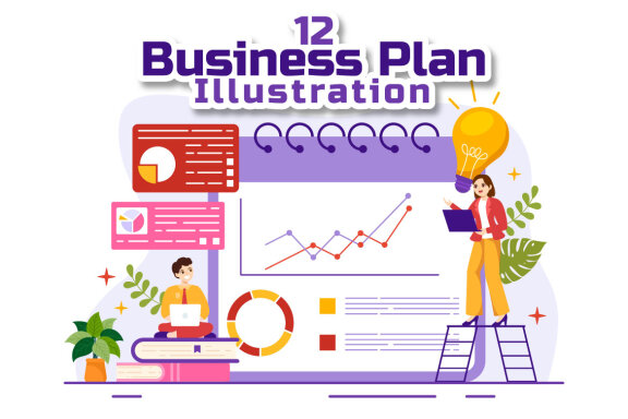 12 Business Plan FREE Vector Illustrations