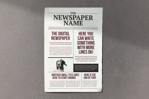 Newspaper with Editable Cover Mockup