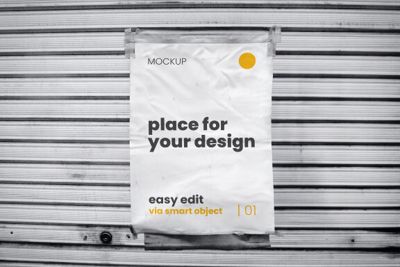 Store Gate Shutter Poster Mockups