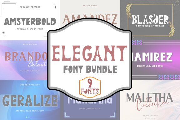 Elegent Font Bundle - 9 Fonts