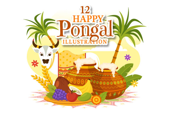 12 Happy Pongal Illustration