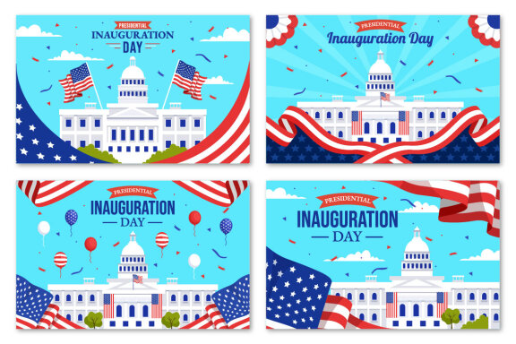 12 USA Presidential Inauguration Day Illustration