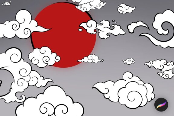 Japanese Clouds - Procreate Brushes