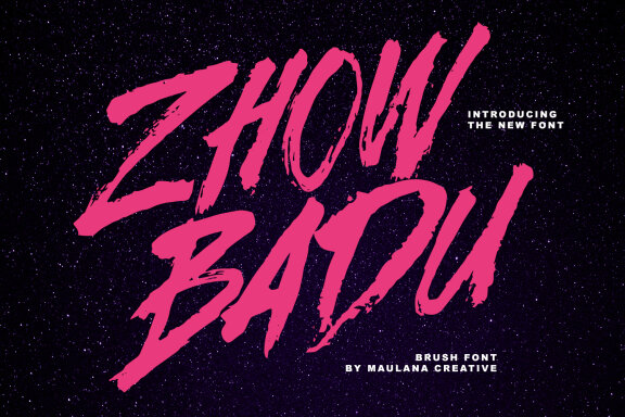 Zhow Badu Handmade Brush Font