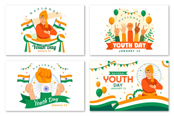 12 International Youth Day of India Illustration