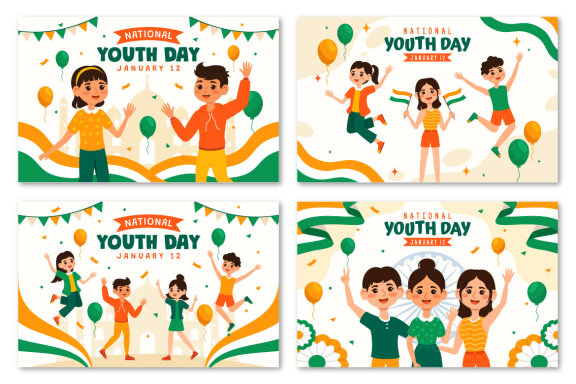 12 International Youth Day of India Illustration