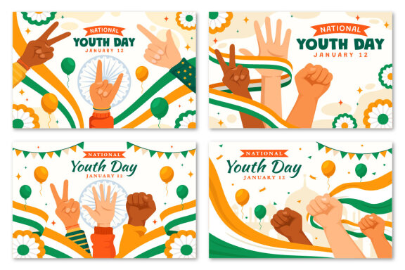 12 International Youth Day of India Illustration