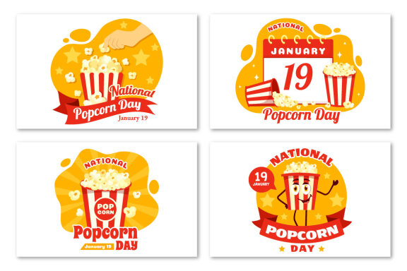 12 National Popcorn Day Illustration
