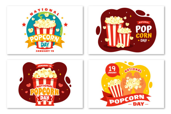 12 National Popcorn Day Illustration