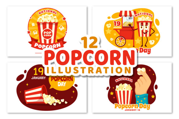 12 National Popcorn Day Illustration