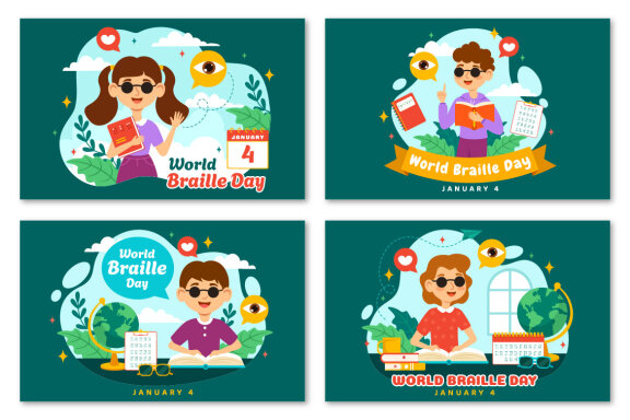 12 World Braille Day Illustration
