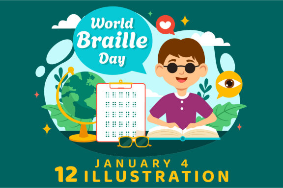 12 World Braille Day Illustration