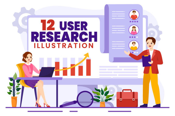 12 User Research Vector Illustration
