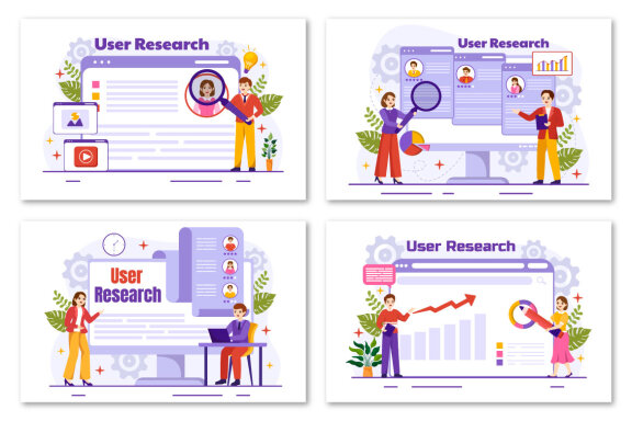 12 User Research Vector Illustration