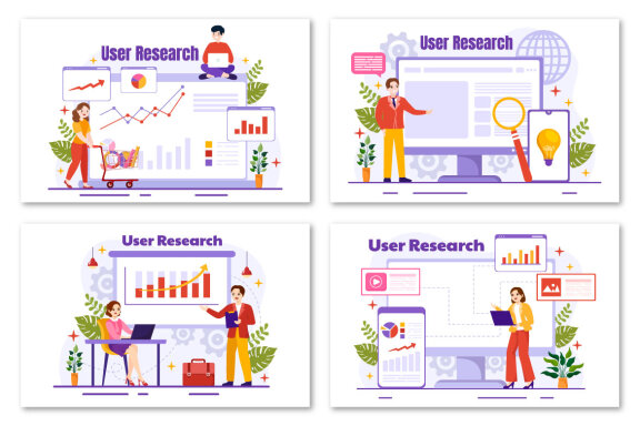 12 User Research Vector Illustration
