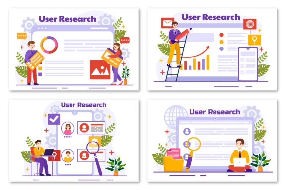 12 User Research Vector Illustration