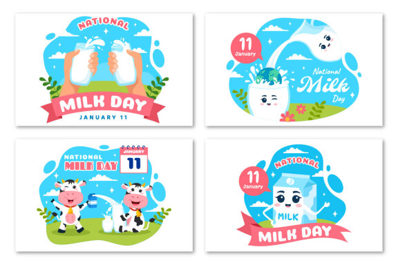 12 National Milk Day Illustration