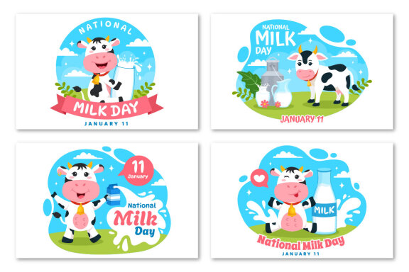 12 National Milk Day Illustration