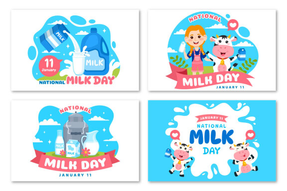 12 National Milk Day Illustration
