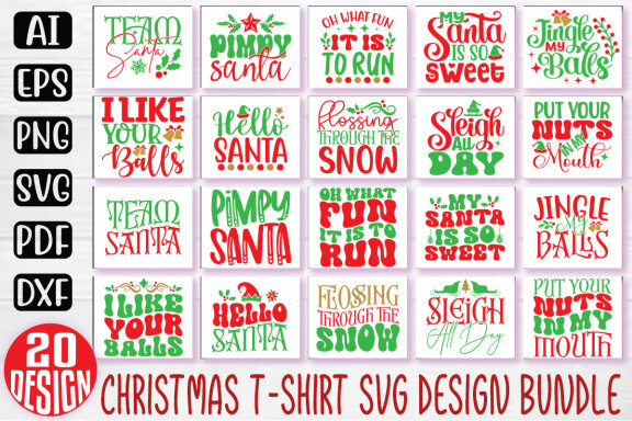 Christmas T-shirt And SVG design bundle