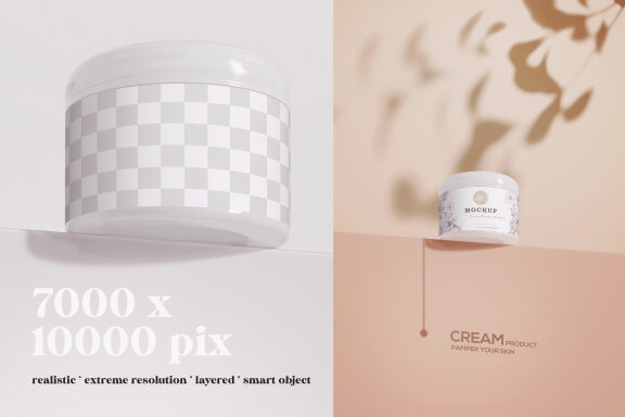 Cream Jar Cosmetic Packaging Mockup 1
