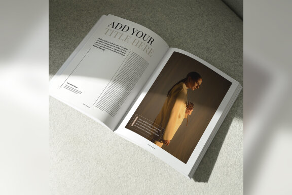 Magazine Mockups with Editable Customizable Content